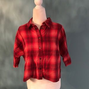 🍒Topshop Cropped Flannel